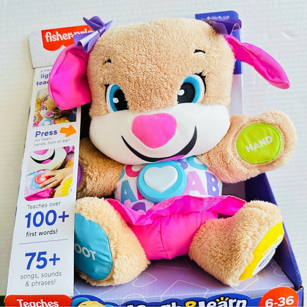 Fisher-Price Laugh & Learn Smart Stages Puppy Plush Learning Toy for Baby Infant - Picture 2 of 9